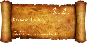 Krausz Lajos névjegykártya