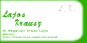 lajos krausz business card